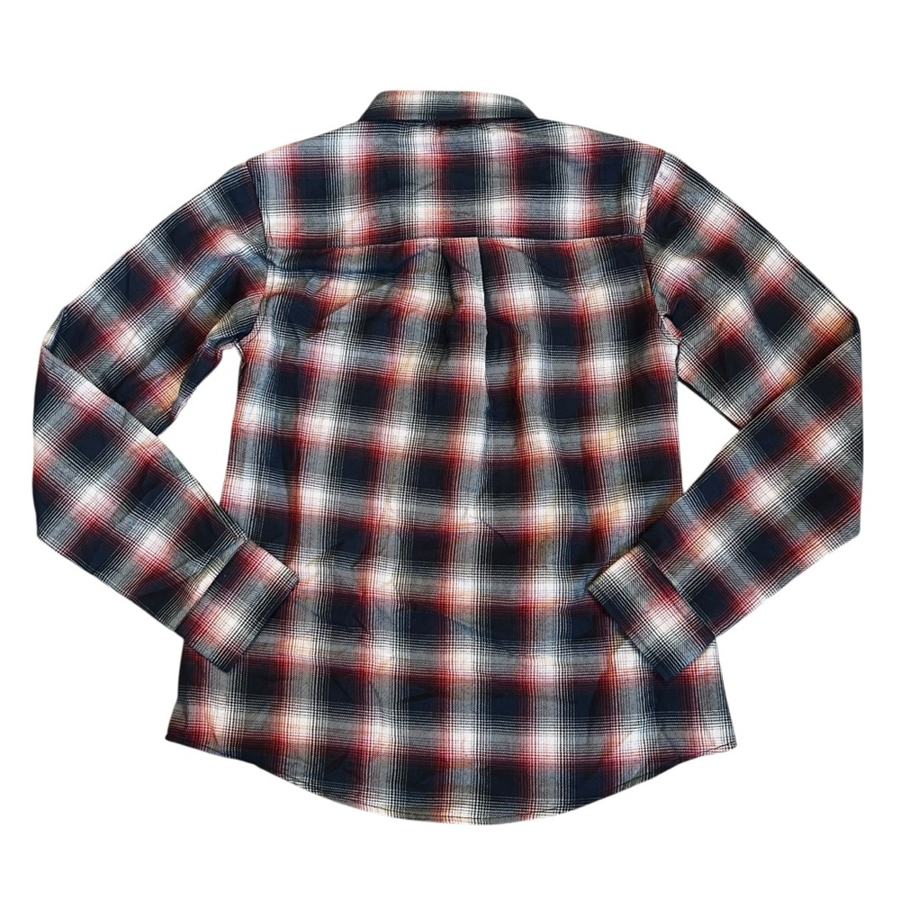 Dixxon Women’s Sz M Red Black Plaid Flannel Button Front Shirt Equalizer Casual - Picture 7 of 14